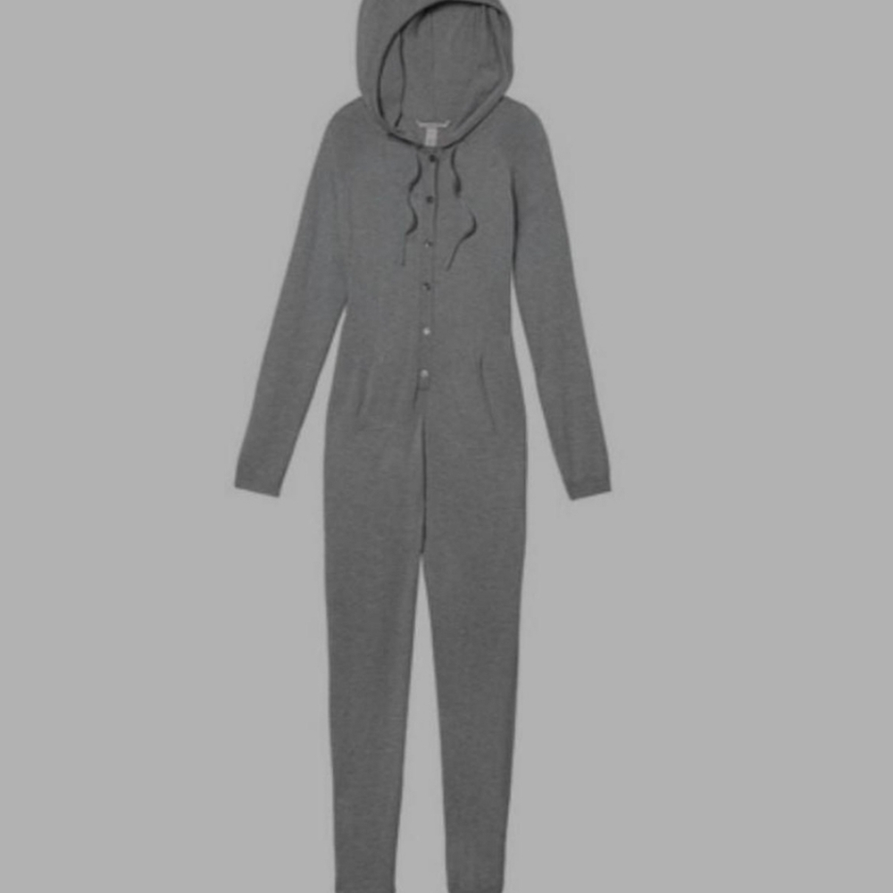 victoria's secret grey onesie pajamas